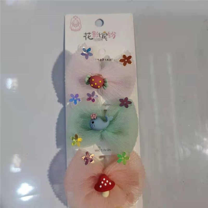 Flower Shadow Colorful, a popular online hit candy, multi-color girls' fashionable hair clips and hair ties, cartoon headwear Application Scenario