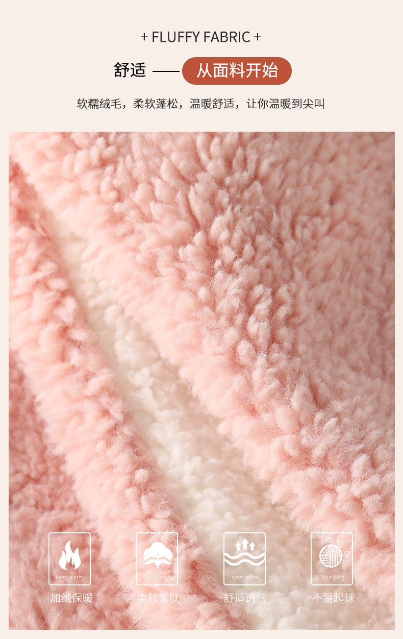 简爱丝缘冬季毛绒帽子围巾手套三件套女学生卡通围脖一体新款加厚保暖套装详情图3