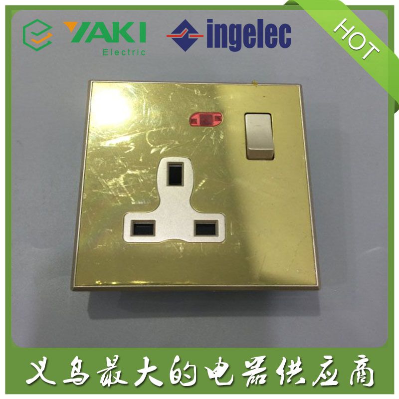 British standard wall socket switch BJ12 with light strip, kitchen switch socket 15A
