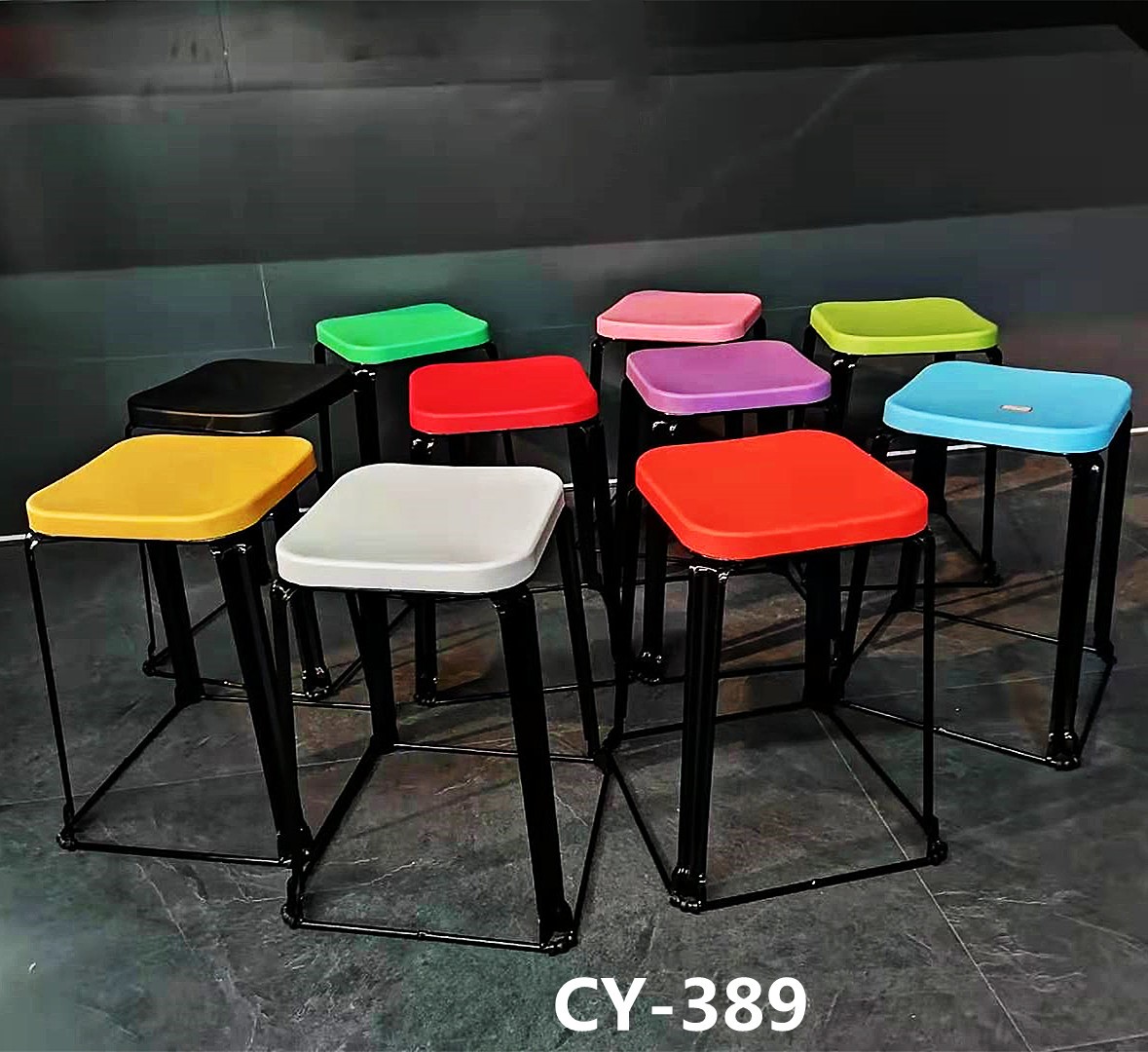 吕字家具厂家直销凳子家用椅子餐桌凳铁艺简约轻奢钢筋凳可摞叠矮凳加厚圆凳详情2