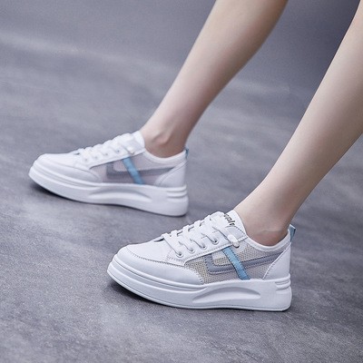 网面ins透气小白鞋女2021夏季新款韩版学生厚底松糕跑步板鞋Z22-1详情图5