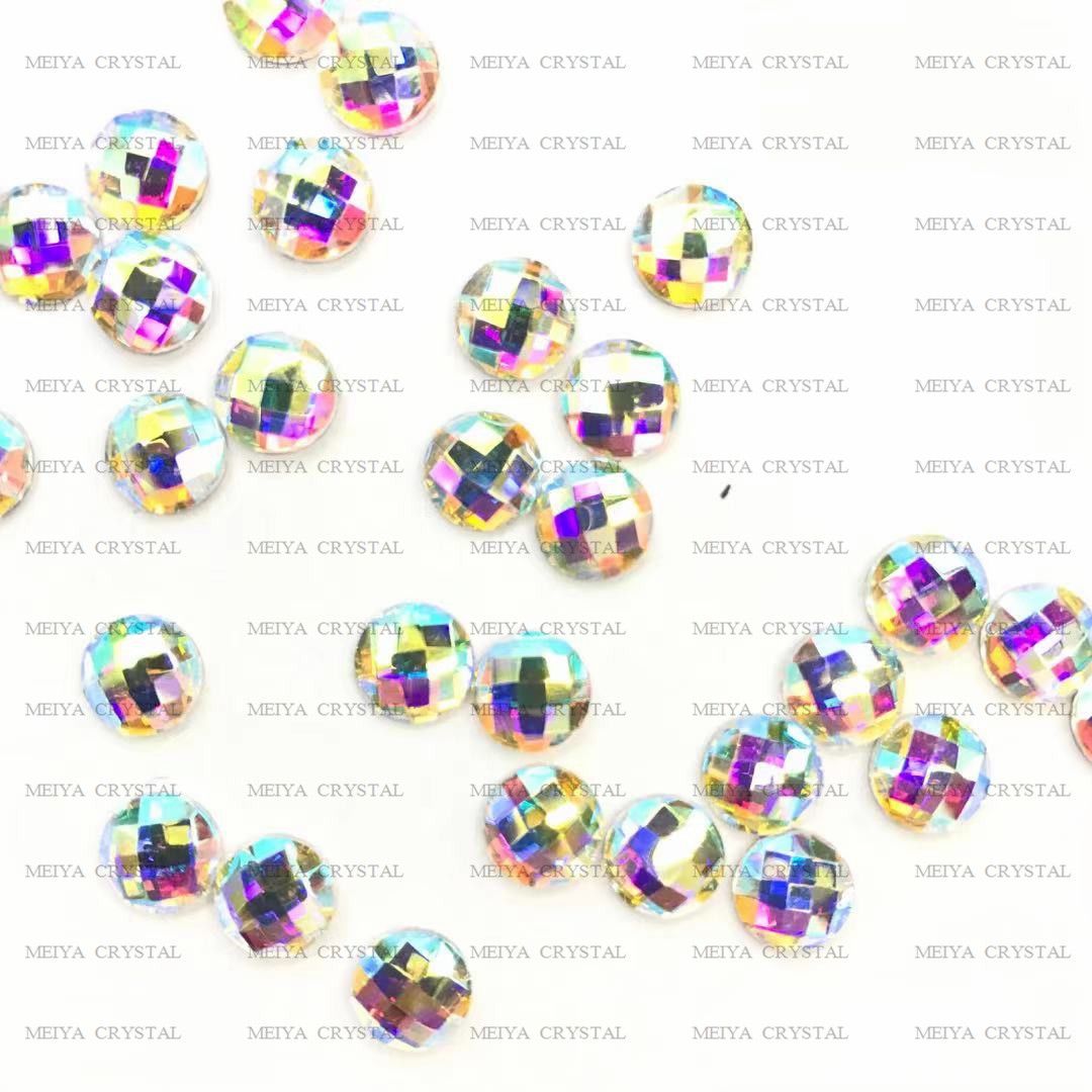 精品美甲钻  6MM圆形多面AB 奢华 指甲装饰 