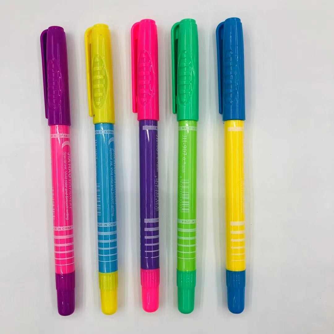 马卡龙色圆珠笔中油笔彩虹色护目色透明杆原子笔详情图12