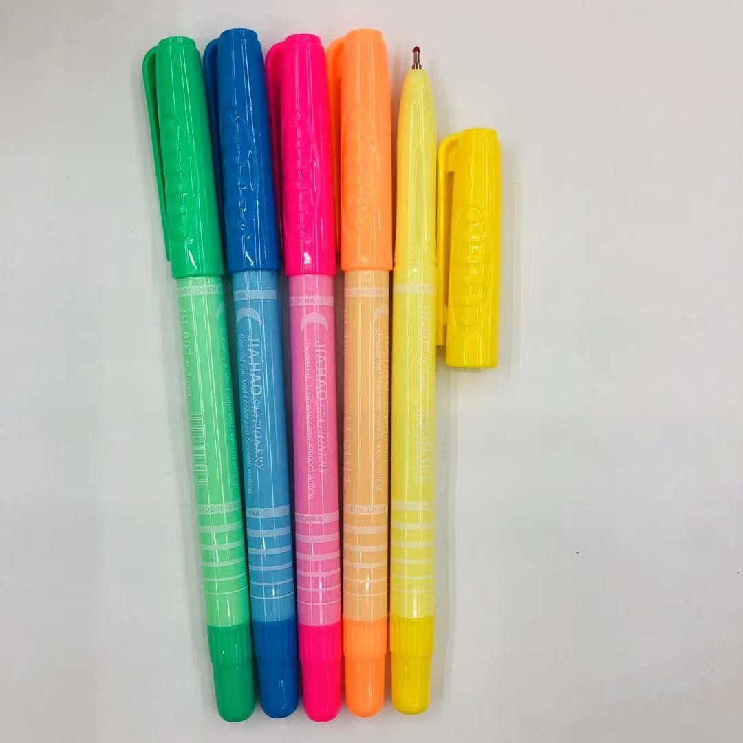 马卡龙色圆珠笔中油笔彩虹色护目色透明杆原子笔详情图7