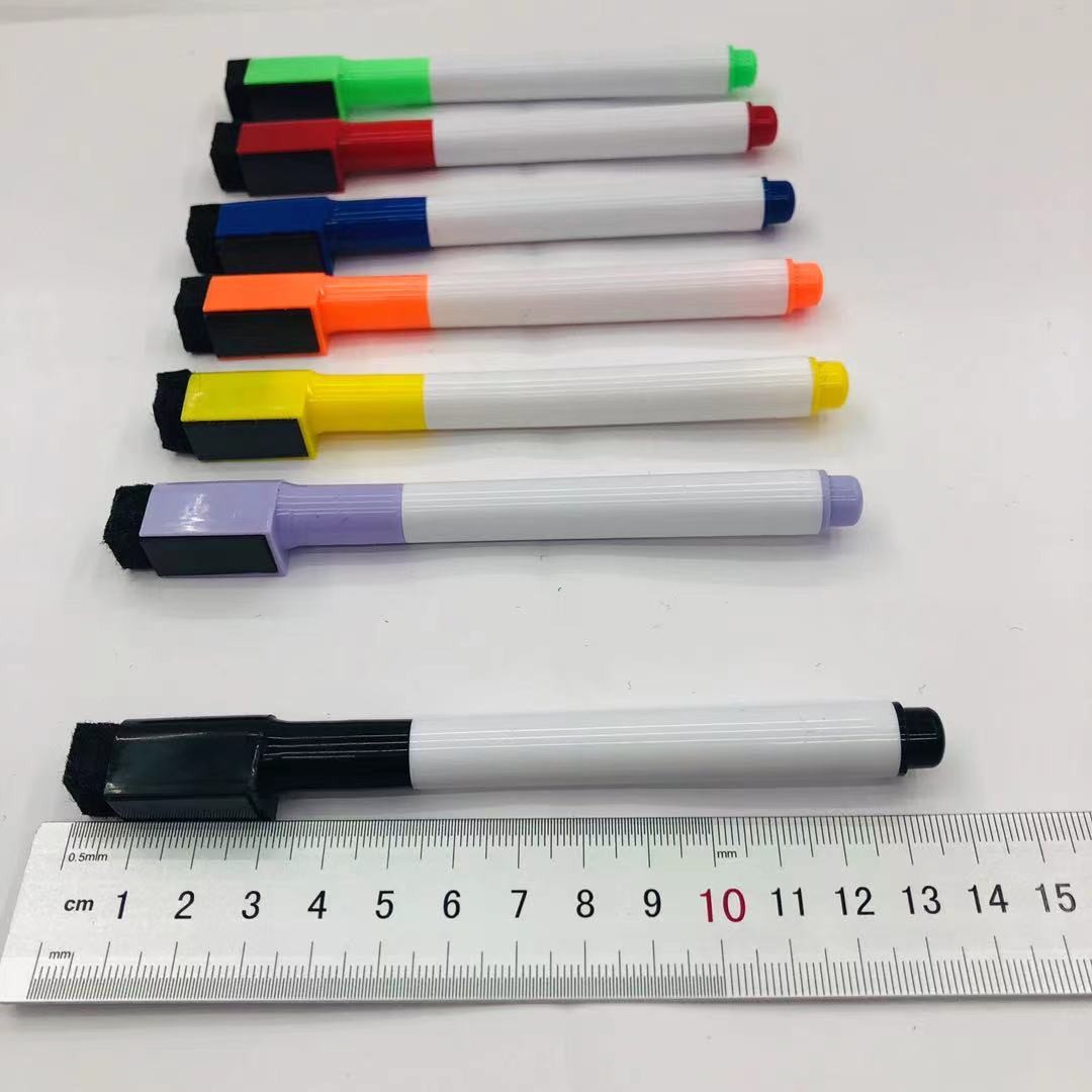 磁性7色可擦笔干擦带刷带磁铁白板笔记号笔马克笔详情图5