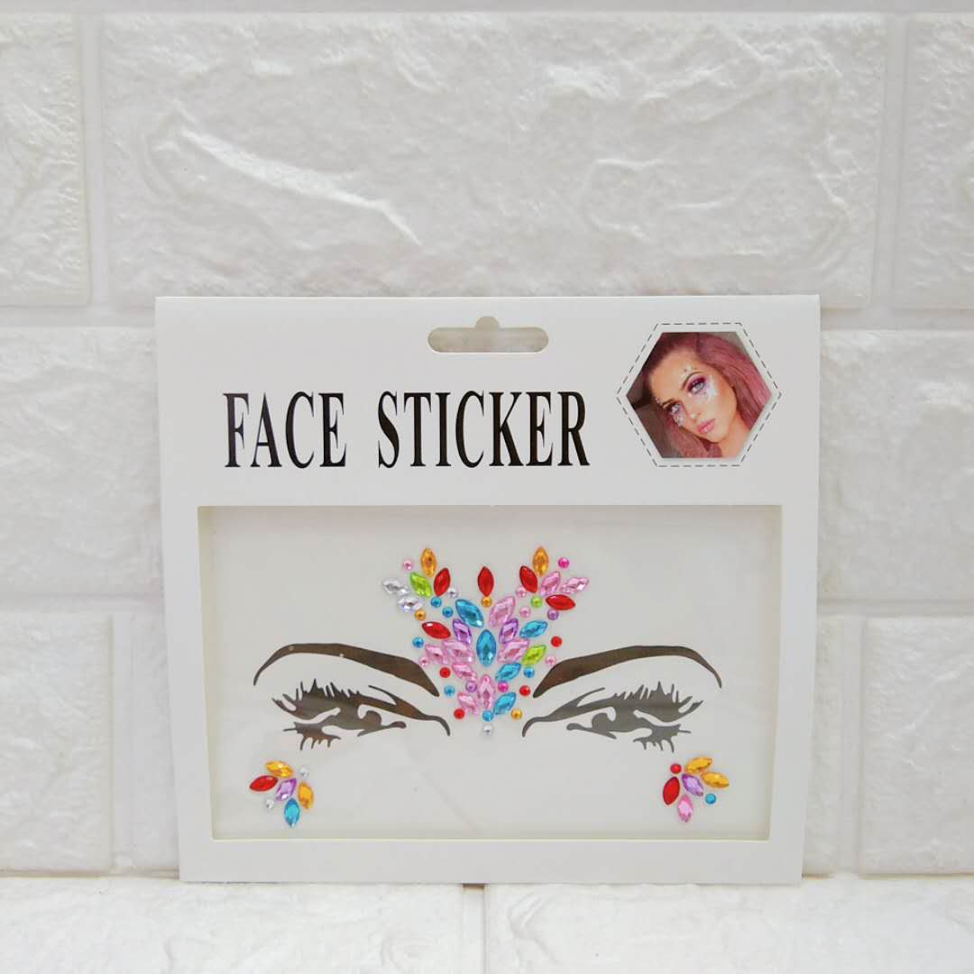 亿豪贴纸创意脸部钻贴 亚克力钻脸贴 明星达人同款 化妆舞会脸饰钻贴画纸