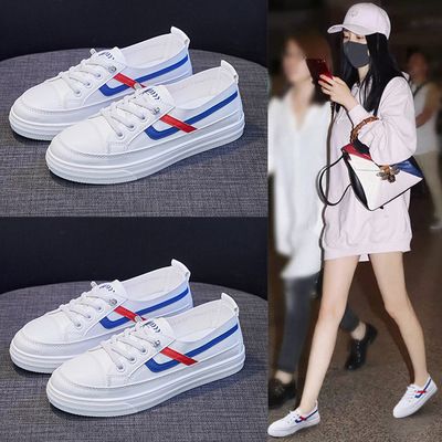 透气平底小白鞋女2021夏季新款韩版学生跑步板鞋潮休闲鞋8079