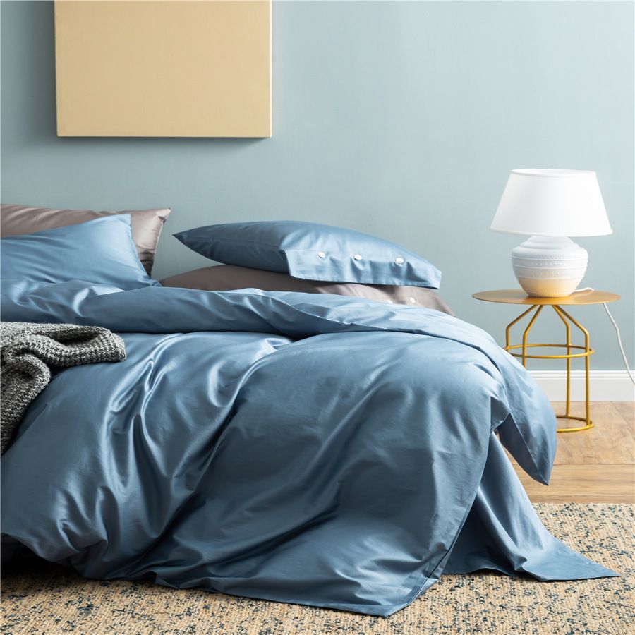 60s Long staple cotton solid color four-piece homestays Home foreign trade quality bedding kit 1.8m bed