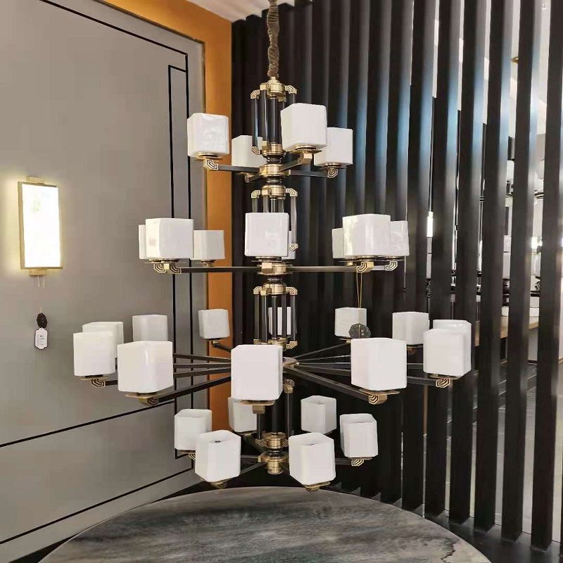 恒宝灯饰2021年新款卧室客厅家用多功能金属吊灯