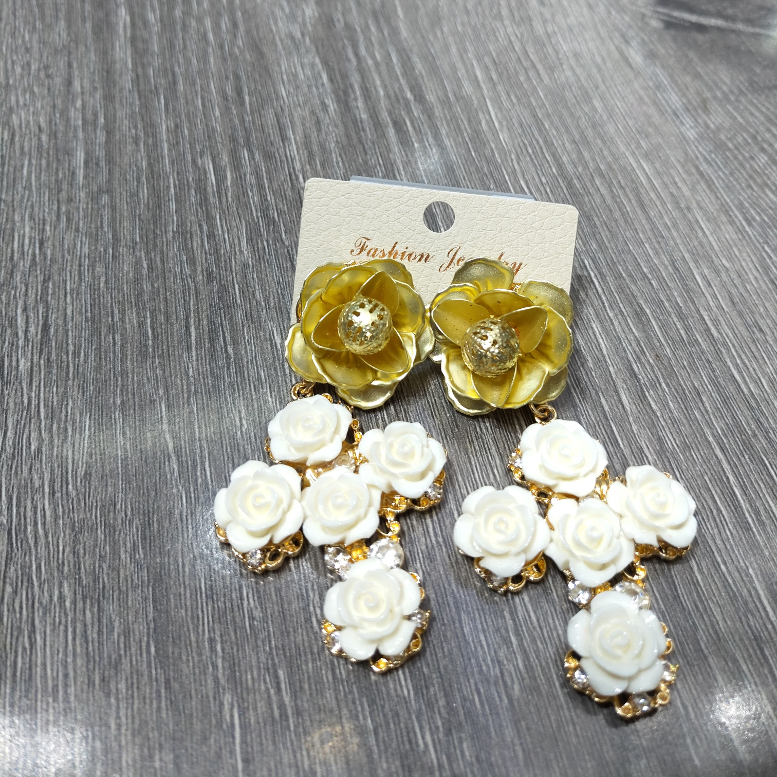 耳环巴洛克镶钻十字架耳钉花朵耳坠