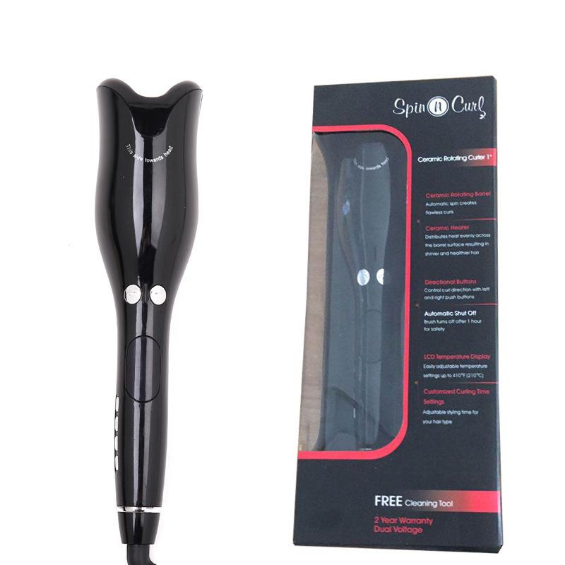 Multi-functional rose-shaped hair curler, ceramic lazy person automatic hair curler, anti-scald LCD spiral hair styling device for curling