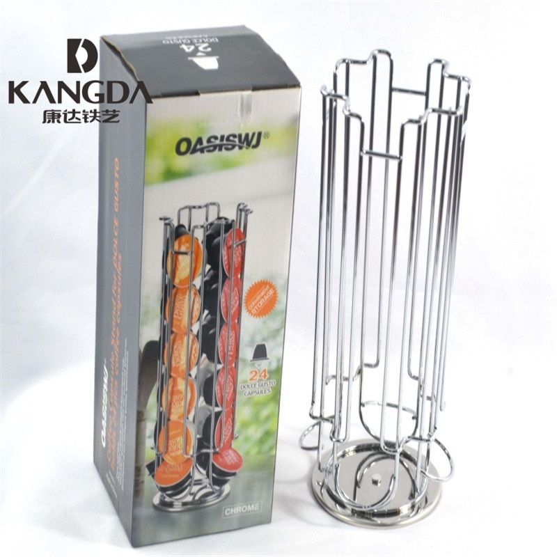 电镀24杯旋转咖啡胶囊架