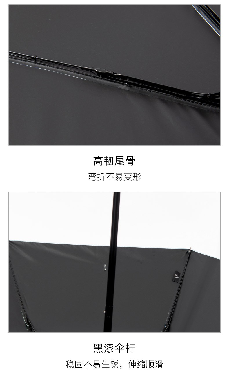 义乌好货百年同舟双F时尚潮流晴雨伞折叠太阳伞黑胶防晒遮阳伞9659双F详情图12