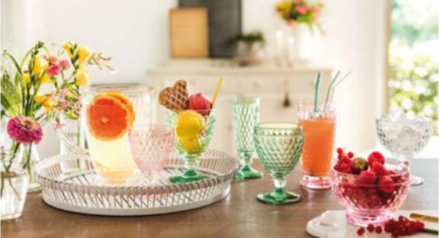 German-made boston series crystal glass wine glasses, multi-color juice glasses and red wine glasses detail image 1