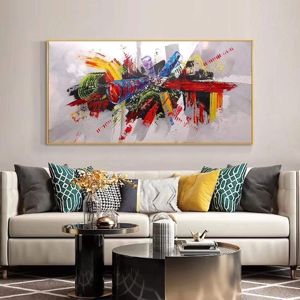 Fent's hand-painted oil painting abstract decorative painting detail image 2
