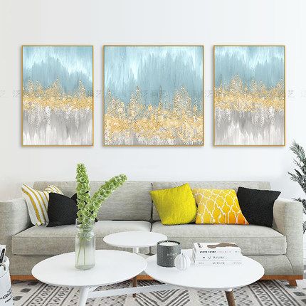 Hand-painted abstract oil painting, modern and simple abstract fallen leaves bring wealth, American triple living room sofa background decoration painting