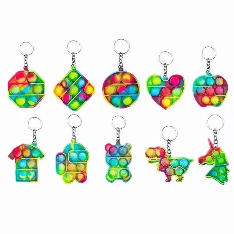 Camo small Rat Killer Pioneer pendant Finger Bubble music decompression toy first unicorn octopus silicone bubble music key chain