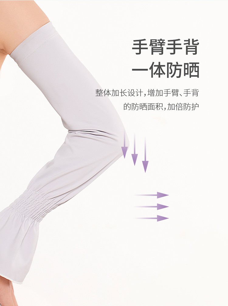 束腕防晒袖套女透气防紫外线手袖户外夏长款手护臂开车骑行爽 冰丝袖套详情图4