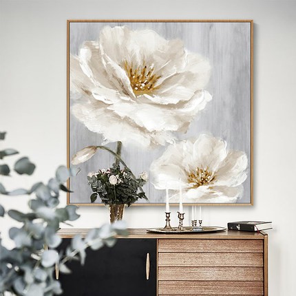 Hand-painted abstract oil paintings for the entrance and dining room decoration, modern and simple Nordic-style floral wall hangings detail image 4