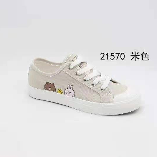The 2021 autumn new Renben 21570 Brown Bear collaboration canvas casual shoes for women