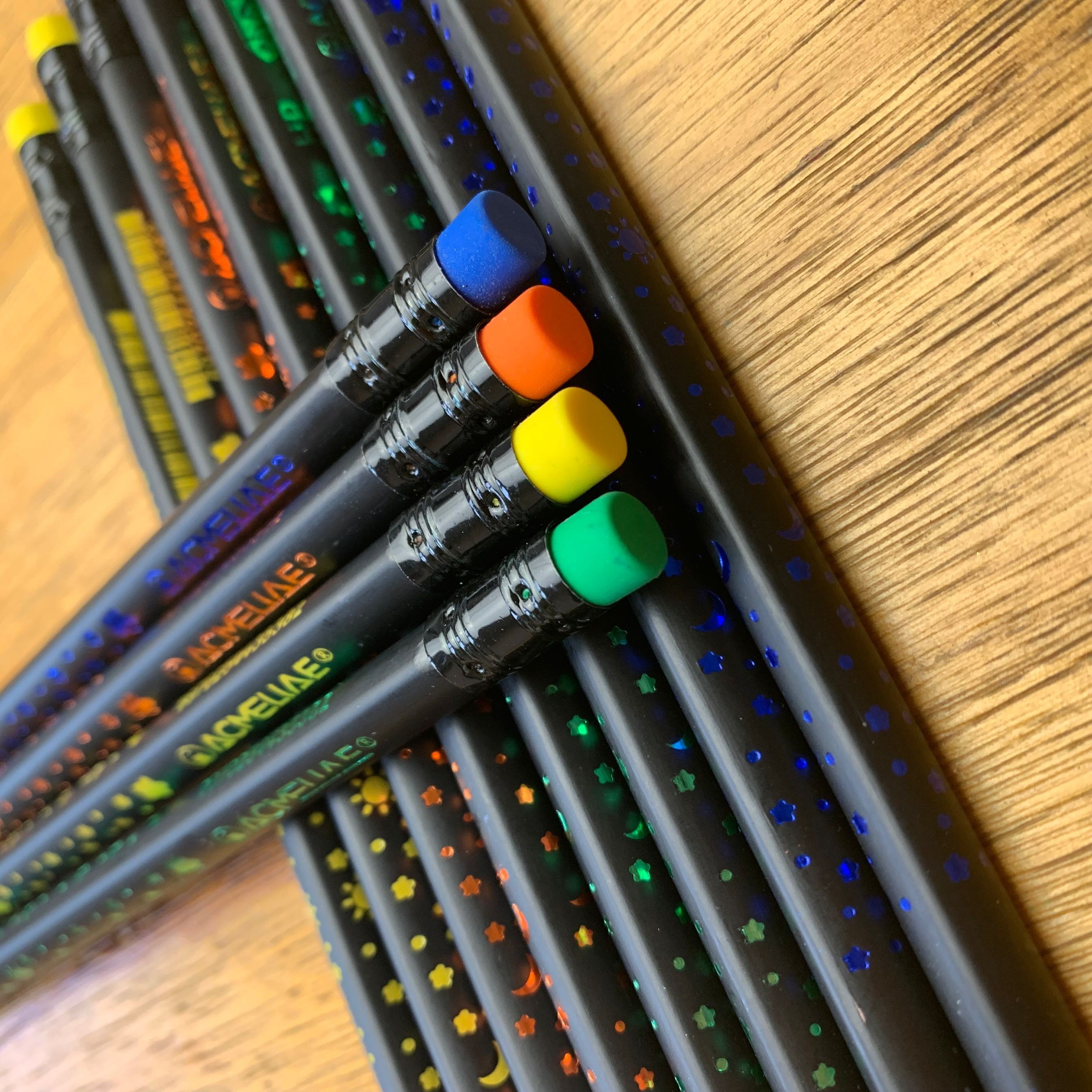 Black Matte Triangular Rod Star Leather Pencil (In Stock) details Picture