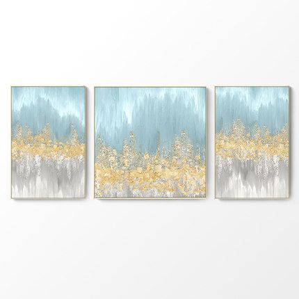 Hand-painted abstract oil painting, modern and simple abstract fallen leaves bring wealth, American triple living room sofa background decoration painting Specification image