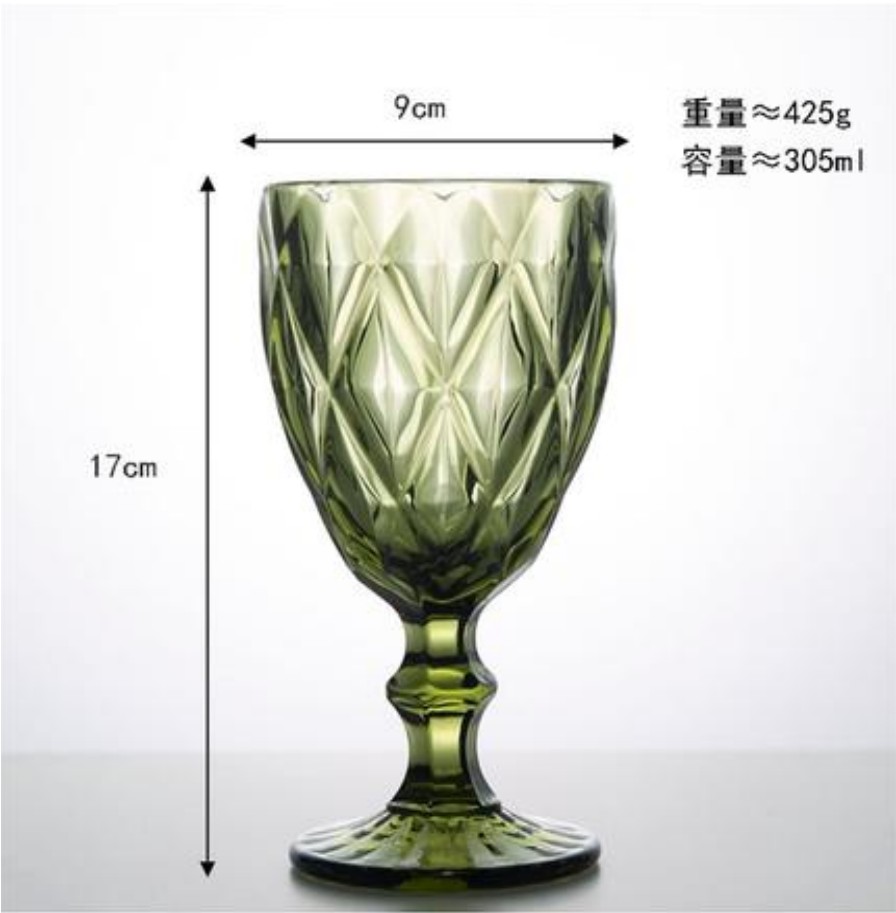 Four Seasons Nordic retro lead-free embossed glass highball glass, thickened foreign wine glass, fruit wine glass, water glass color options detail image 6