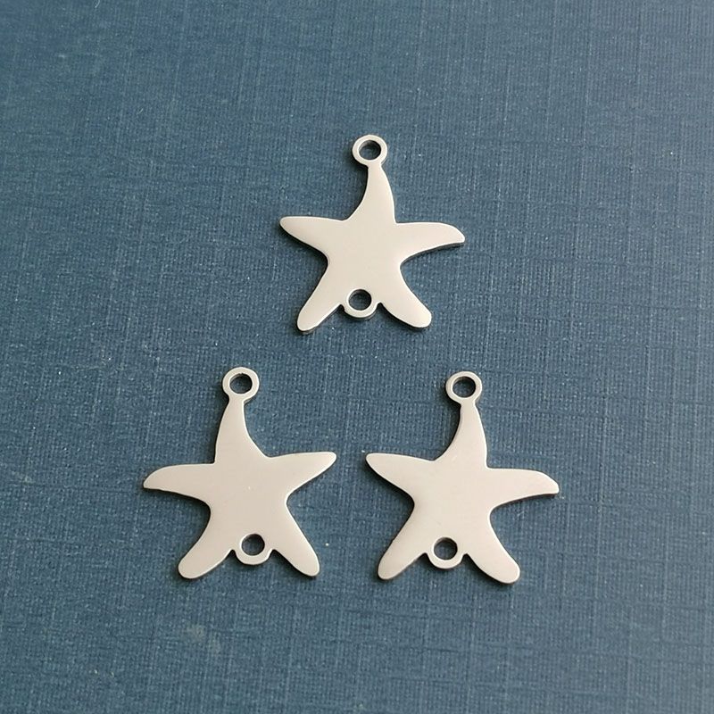 DIY accessories accessories Starfish pendant Beach beach pendant Stainless steel can be polished polished electroplating
