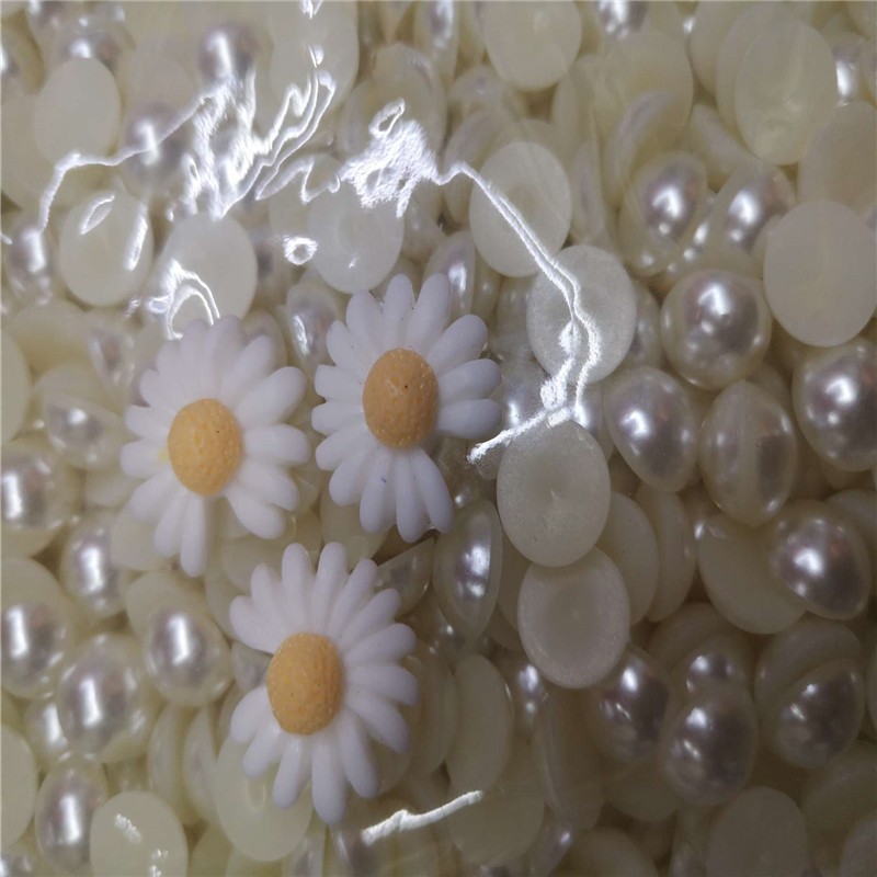 半圆高亮仿珍珠8#，米白色纯白色，颜色定做详情图1