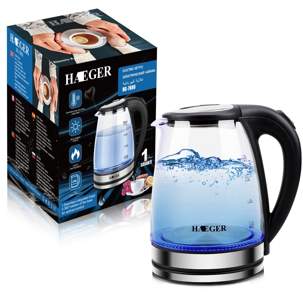 RAF欧规加厚耐热玻璃电热水壶家用自动断电大容量透明电烧水壶2L详情图6