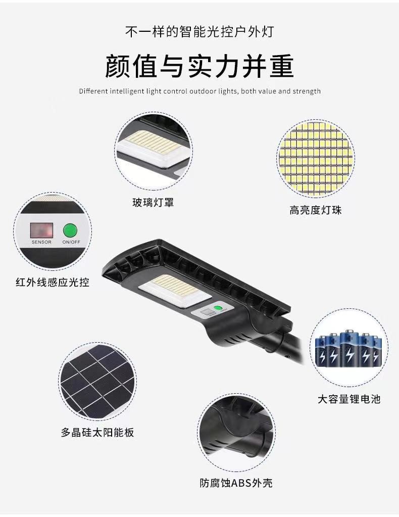 新款MINI一体化LED太阳能路灯庭院道路照明LED路灯庭院灯详情图8