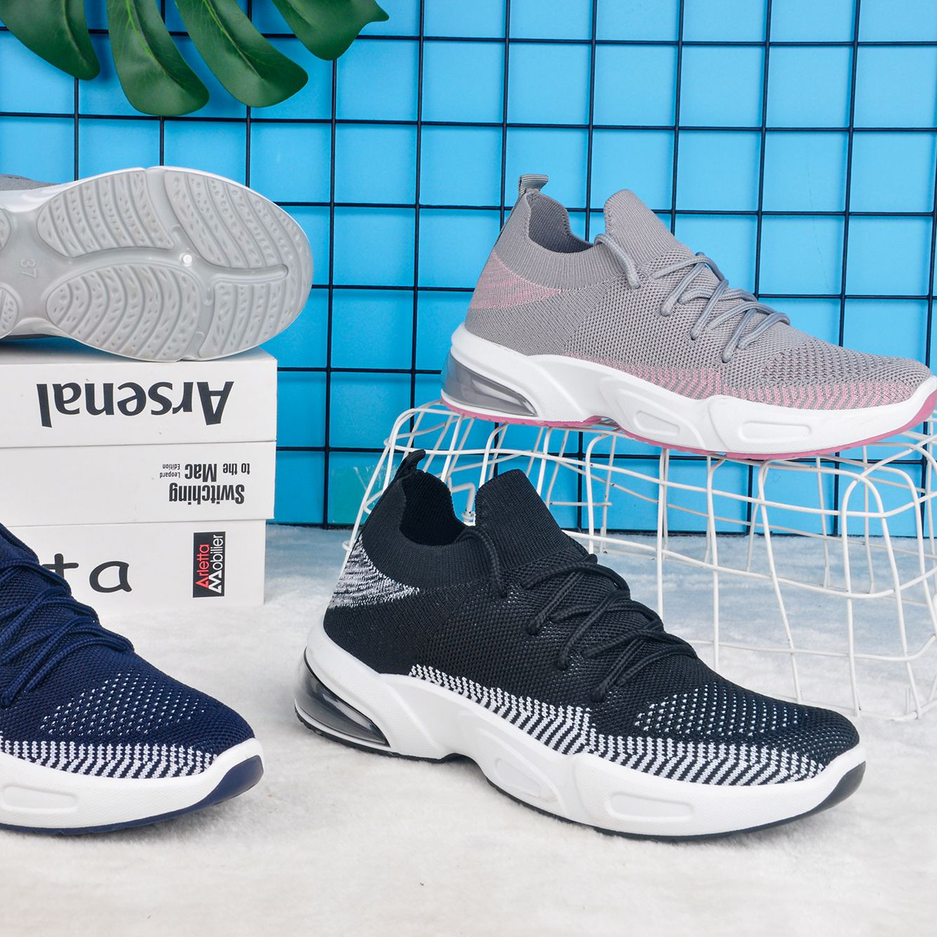 Ladies Fly Woven Casual Sports Shoes Breathable Export Custom Foreign Trade Own Factory Factory Direct Sales!
