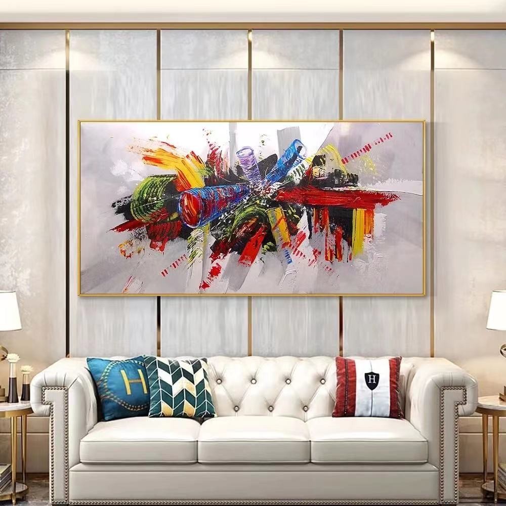 Fent's hand-painted oil painting abstract decorative painting detail image 3