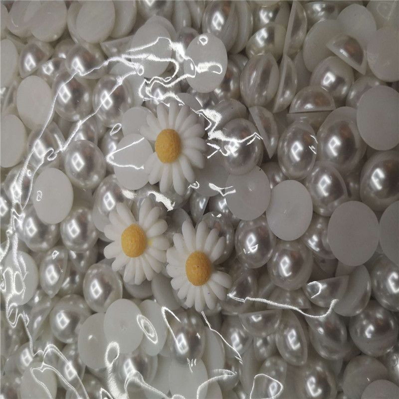 半圆高亮仿珍珠8#，米白色纯白色，颜色定做细节图