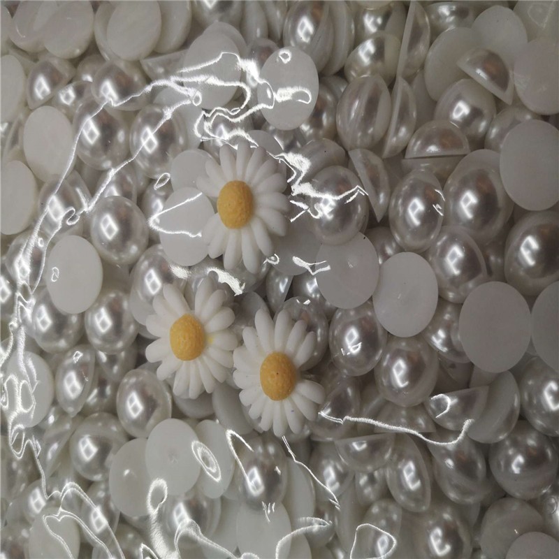 半圆高亮仿珍珠8#，米白色纯白色，颜色定做详情图3