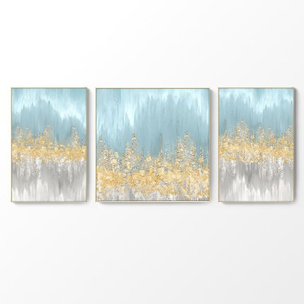 Hand-painted abstract oil painting, modern and simple abstract fallen leaves bring wealth, American triple living room sofa background decoration painting detail image 2