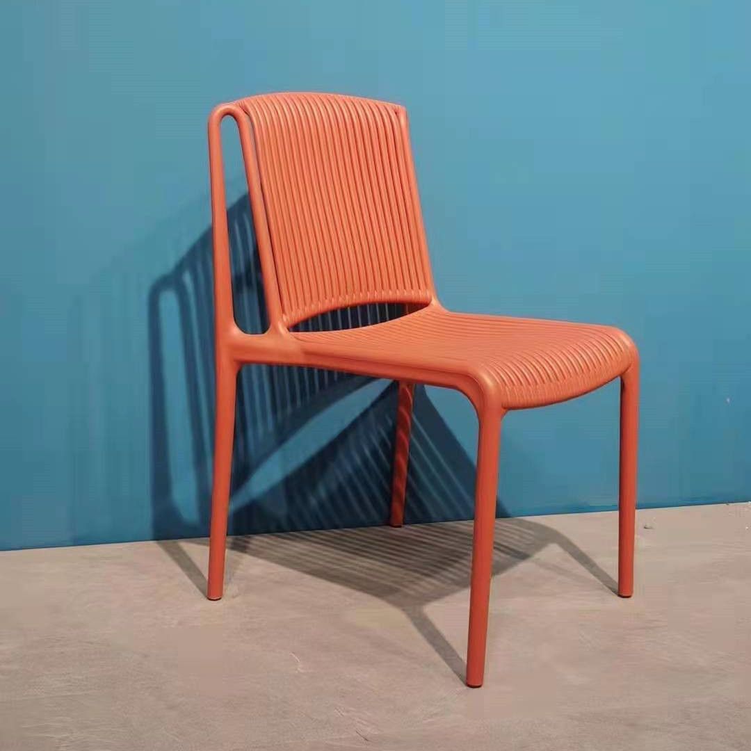 Lu Zi Furniture - Factory direct sales, modern and simple armchairs, sturdy backrests, outdoor coffee shop plastic dining chairs, garden courtyard sun terrace Hotel leisure chairs