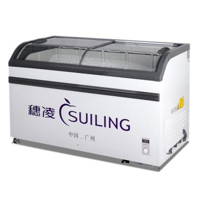 Suiling WD4-538 high-end imported compressor high-end version supermarket curved glass refrigerated and frozen seafood freezer