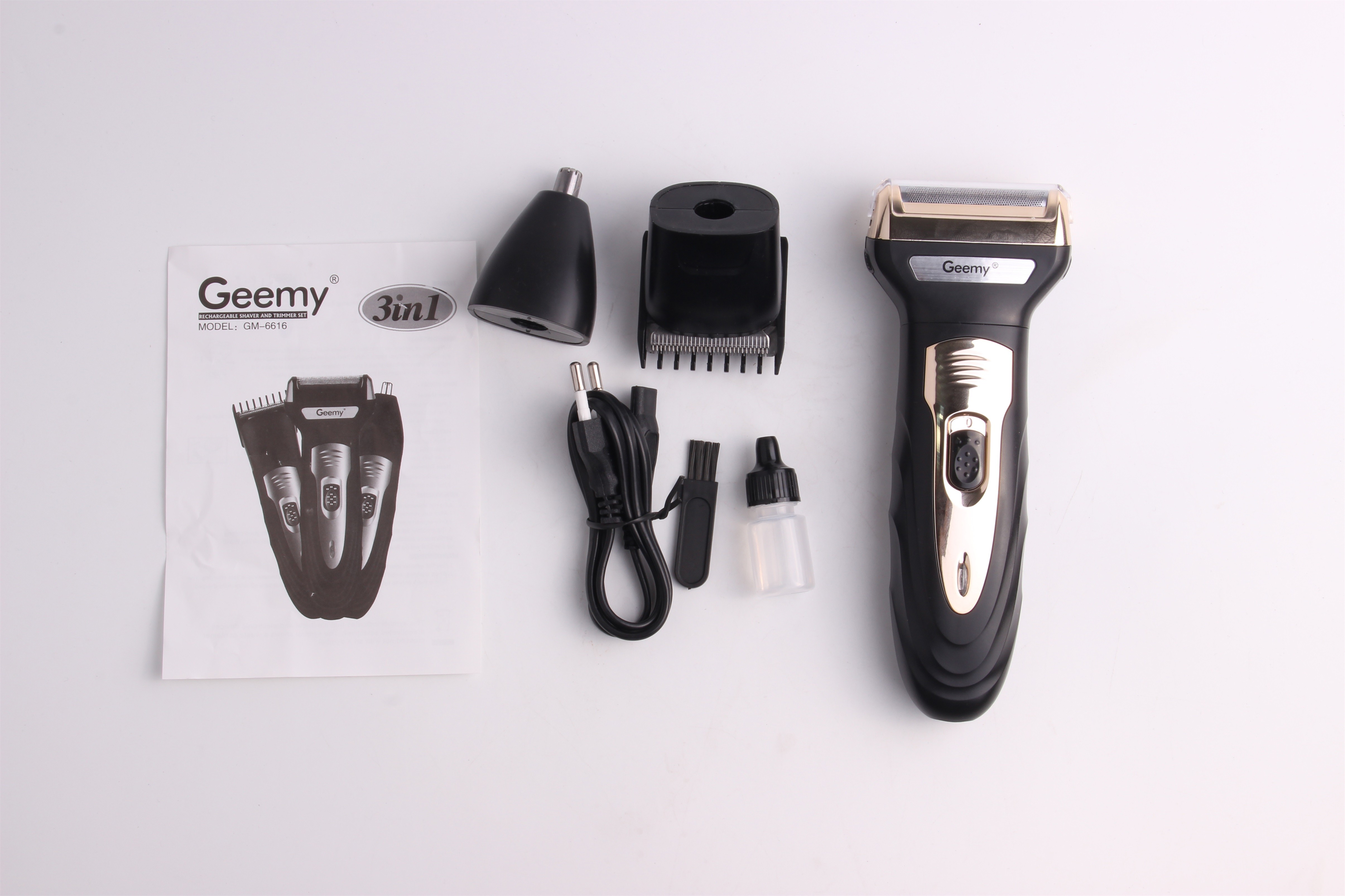 Gmei GM-6616 Cross-border E-commerce Beard Knife, Multi-functional Hair Clipper, Three-in-one Razor, Hair Clipper and Electric clipper pic 9