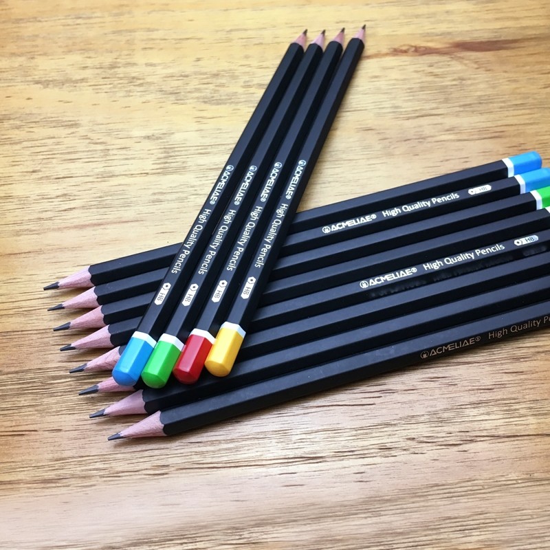 Black Matte Hex Pole Dip Head Pencil (From Stock) Specification drawing