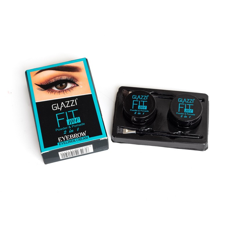 GLAZZI欧美热销双色双层眉粉眼线膏二合一粉状膏状眼线胶套装彩妆详情图12