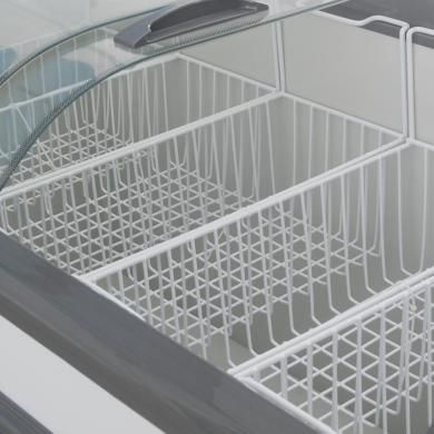 Suiling WD4-538 high-end imported compressor high-end version supermarket curved glass refrigerated and frozen seafood freezer Application Scenario