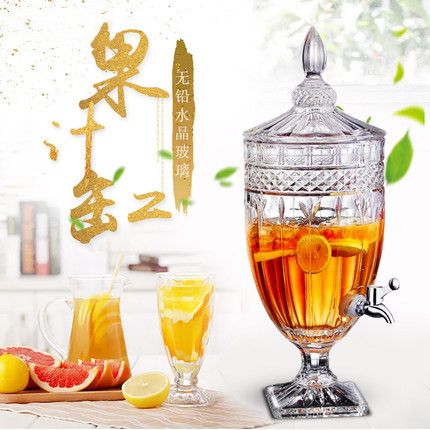 Glass juice VAT, juice Ding, popular juice can, beverage bucket with faucet, bar counter cold drink machine, soda can, cola bucket, 5L
