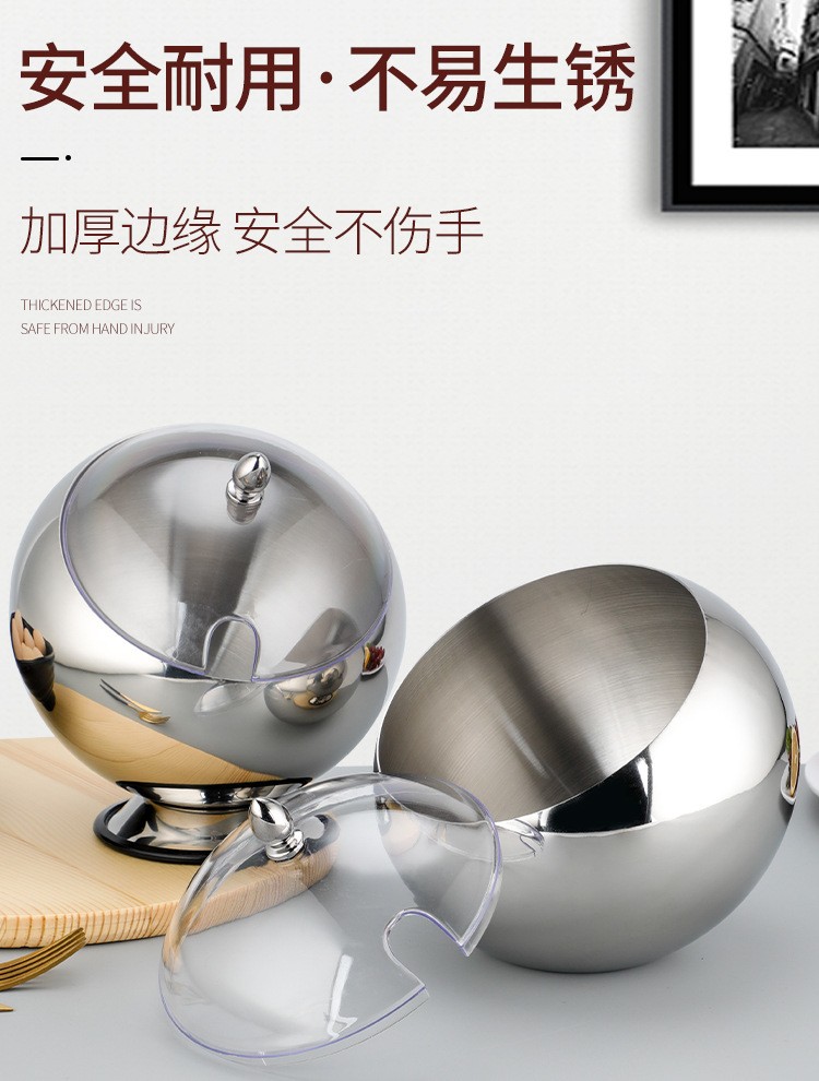 Stainless steel slanted bowl, hot pot restaurant with lid, sauce and seasoning bowl, buffet seasoning jar, salad candy seasoning bowl and cup detail image 5