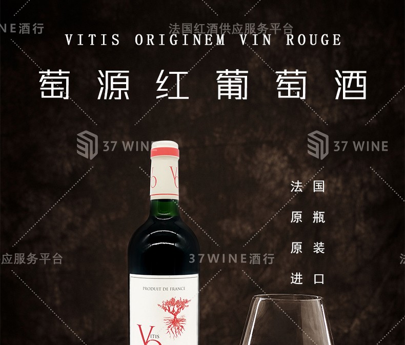 法国红酒 3L装 Vitis Originem Vin Rouge 萄源红葡萄酒详情1