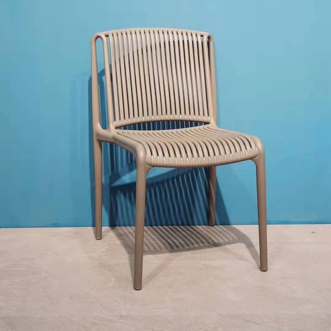 Lu Zi Furniture - Factory direct sales, modern and simple armchairs, sturdy backrests, outdoor coffee shop plastic dining chairs, garden courtyard sun terrace Hotel leisure chairs details Picture
