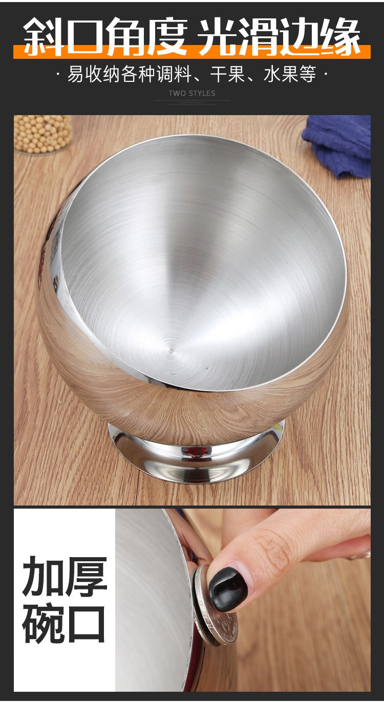 Stainless steel slanted bowl, hot pot restaurant with lid, sauce and seasoning bowl, buffet seasoning jar, salad candy seasoning bowl and cup detail image 3