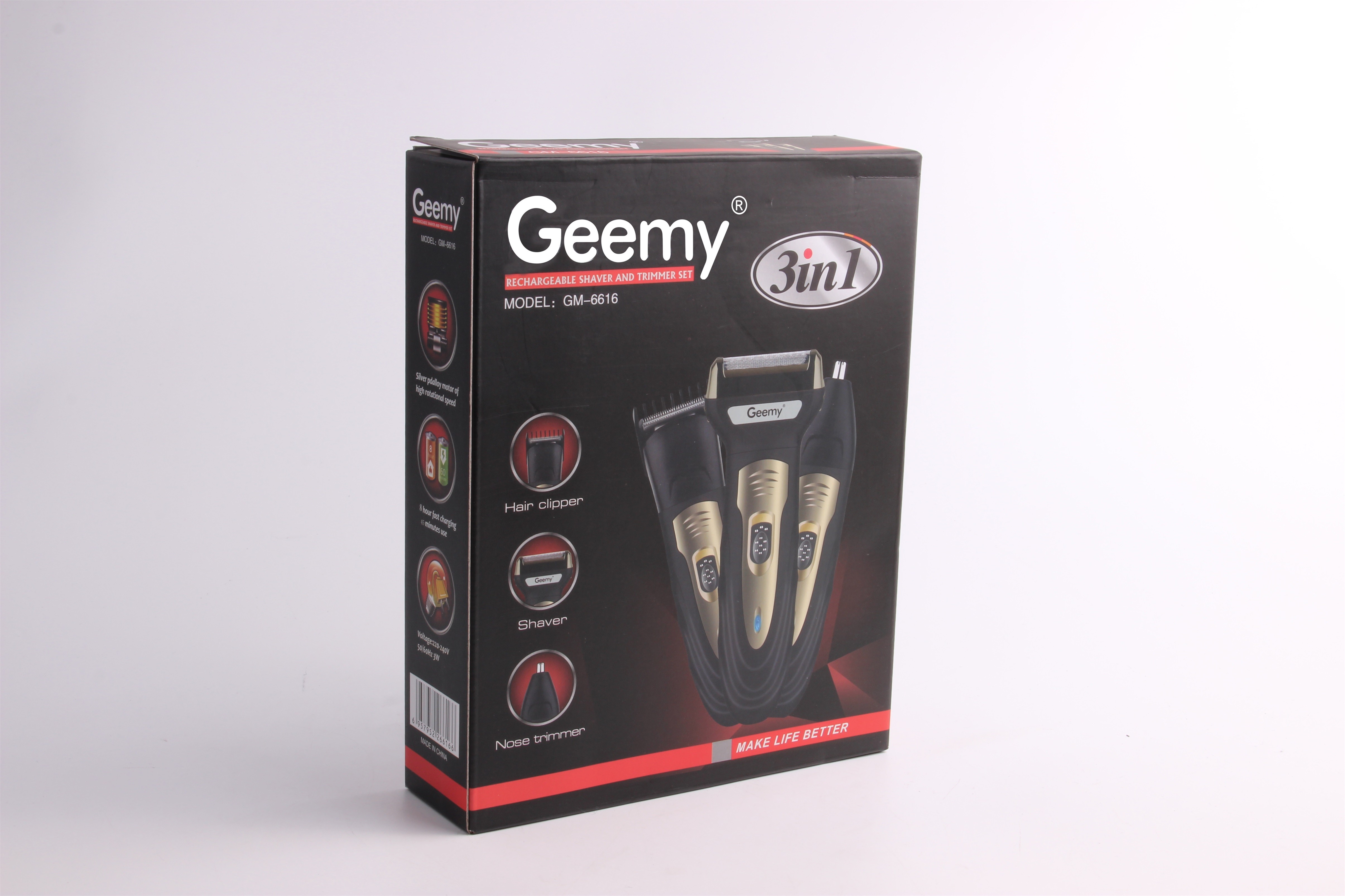 Gmei GM-6616 Cross-border E-commerce Beard Knife, Multi-functional Hair Clipper, Three-in-one Razor, Hair Clipper and Electric clipper pic 12