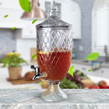 Glass juice VAT, juice Ding, popular juice can, beverage bucket with faucet, bar counter cold drink machine, soda can, cola bucket, 5L