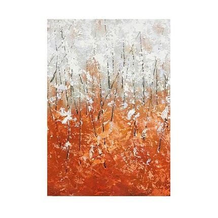 Abstract hand-painted oil painting in the living room, orange light luxury living room sofa decoration painting, large entrance corridor, office hanging painting detail image 2